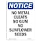 Signmission OSHA Notice, 7" Height, No Metal Cleats No Gum No Sunflower Sign, 7" X 5", Portrait OS-NS-D-57-V-14702 - alternate 1